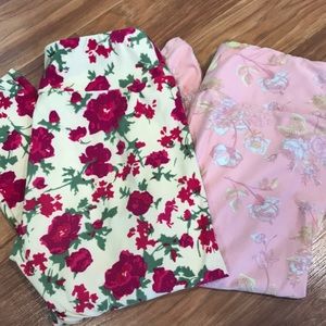 One size floral LulaRoe leggings